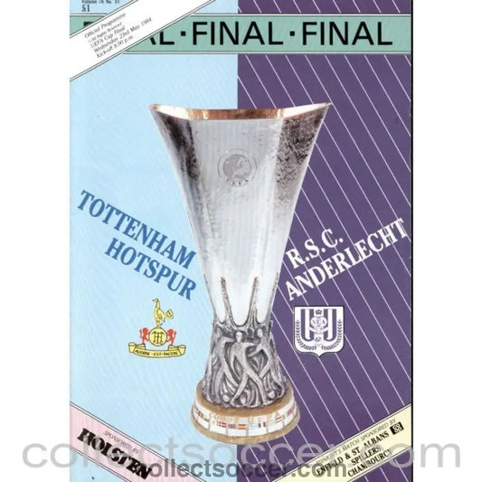 1984 UEFA Cup Final Programme Tottenham Hotspur v Anderlecht - Collect Soccer