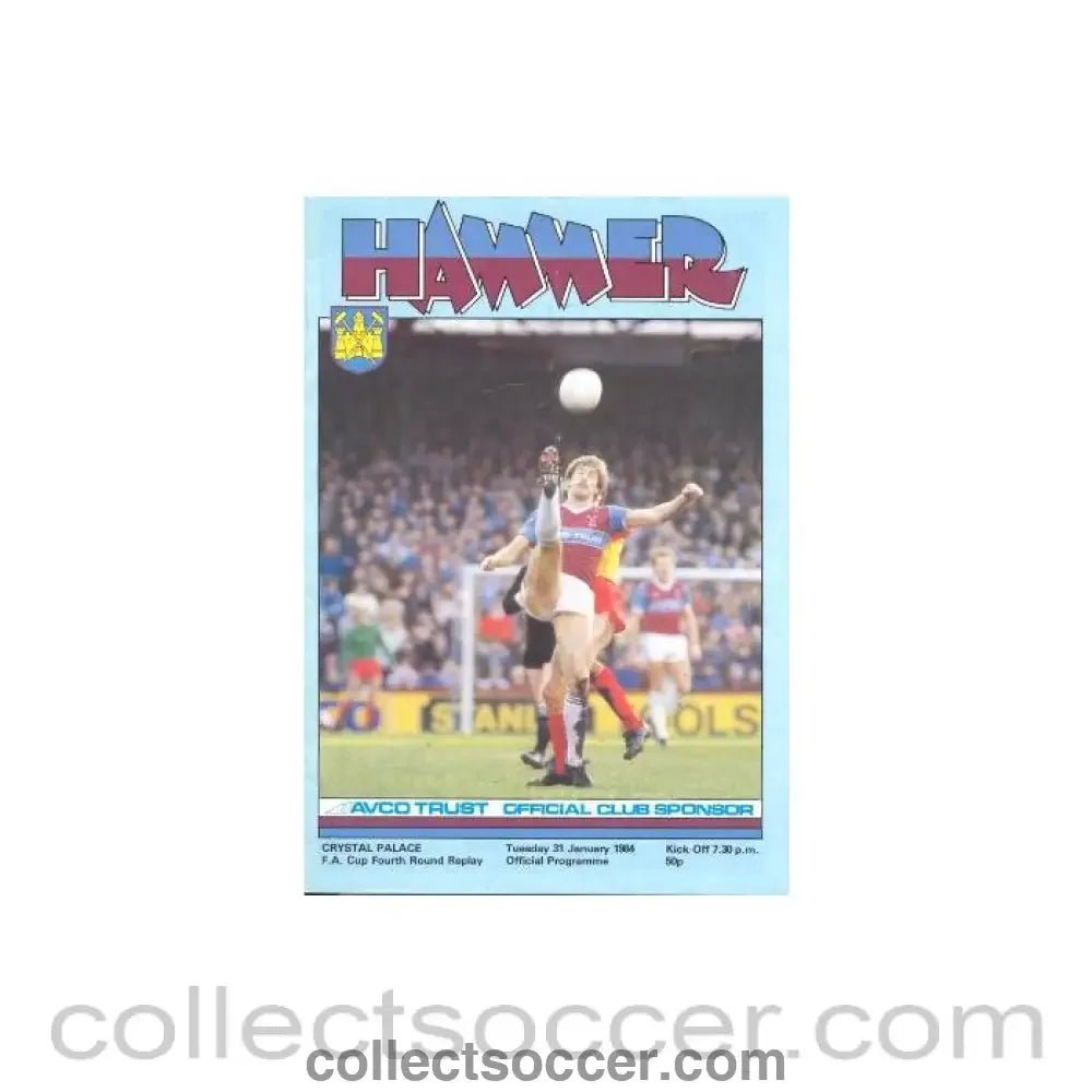 1984 - West Ham United v Crystal Palace official programme 31/01/1984 - Collect Soccer