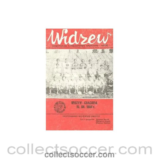 1984 Widzew, Poland v Cracovia, Poland official programme 15/04/1984 - Collect Soccer