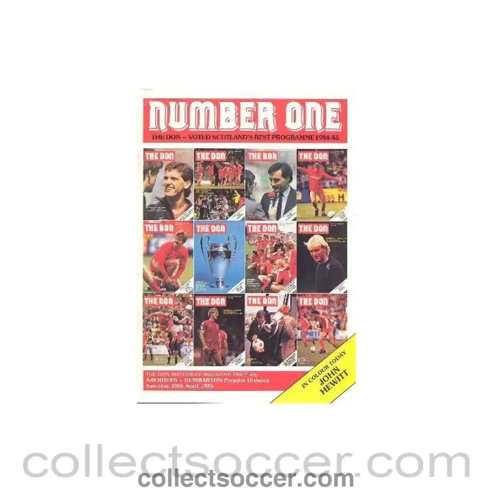 1985 - Aberdeen v Dumbarton official programme 20/04/1985 - Collect Soccer