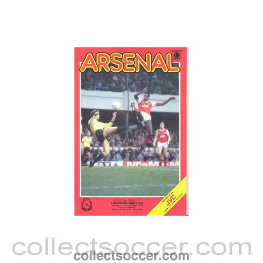 1985 - Arsenal v Birmingham City official programme 30/11/1985 Canon League