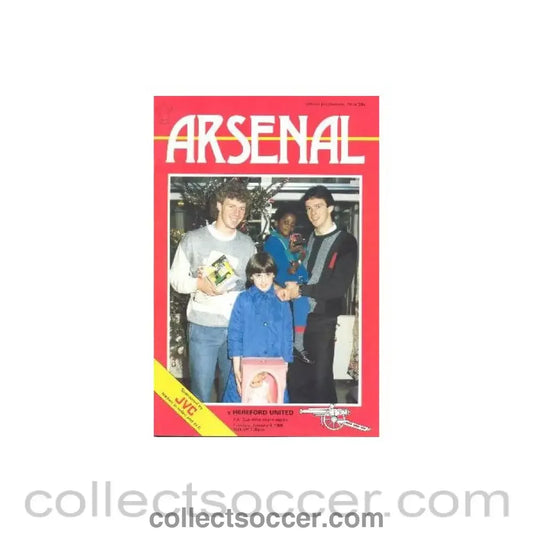 1985 - Arsenal v Hereford United official programme 08/01/1985 F.A. Cup
