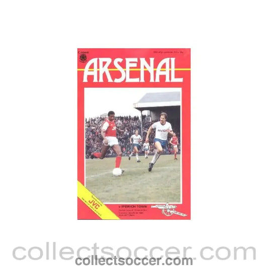 1985 - Arsenal v Ipswich Town official programme 19/03/1985 Canon League