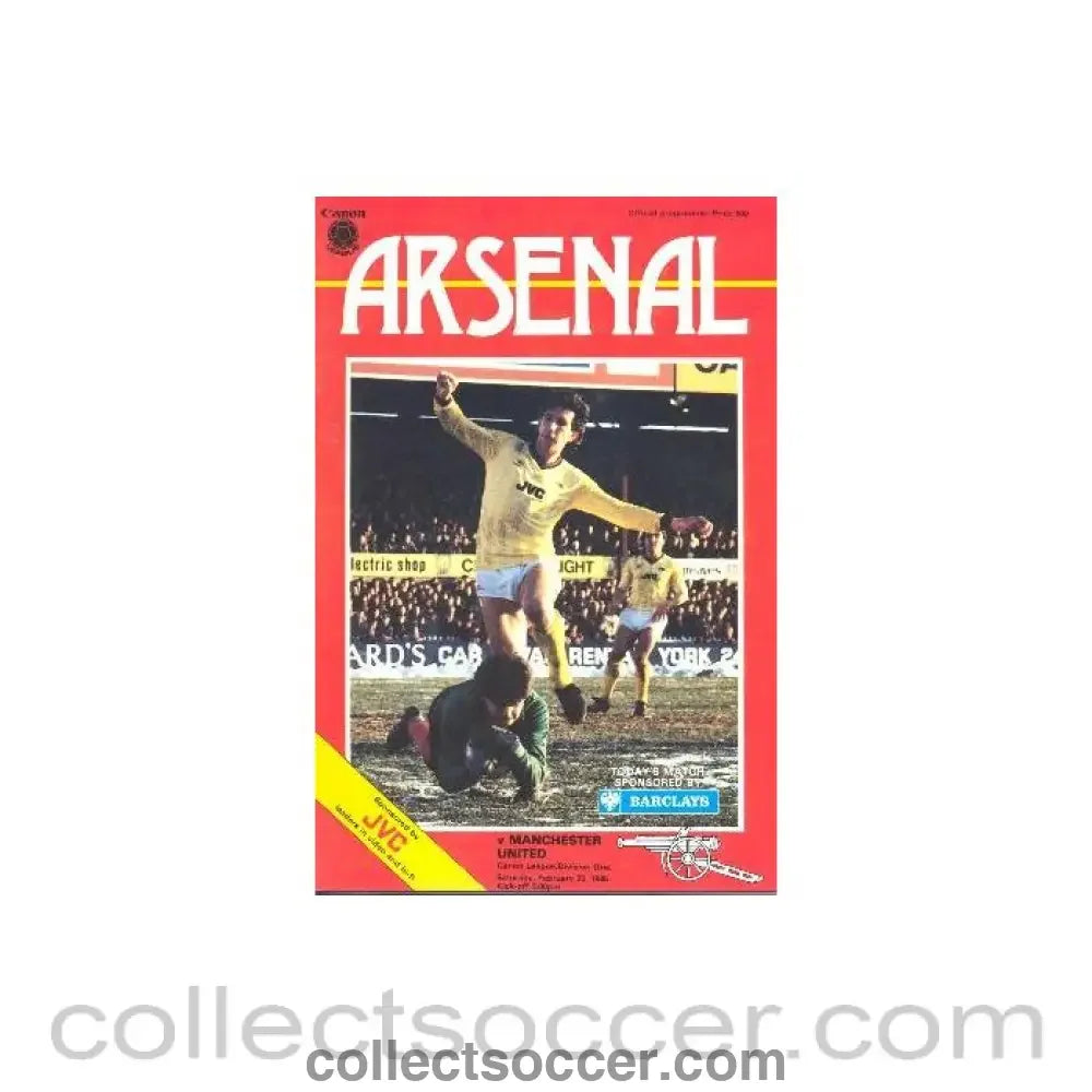 1985 - Arsenal v Manchester United official programme 23/02/1985 Canon League