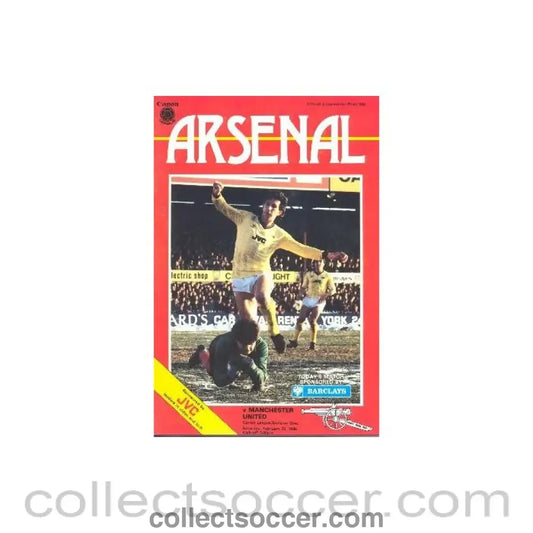 1985 - Arsenal v Manchester United official programme 23/02/1985 Canon League