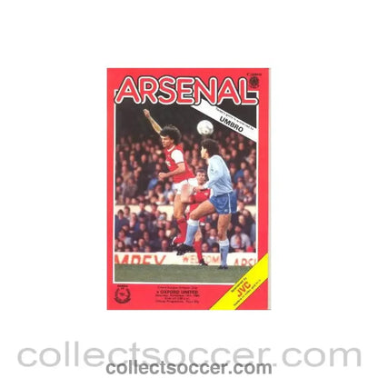 1985 - Arsenal v Oxford United official programme 16/11/1985 Canon League