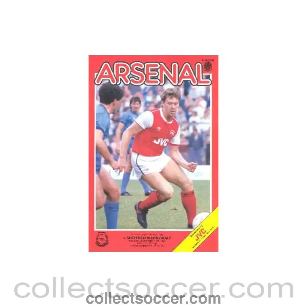 1985 - Arsenal v Sheffield Wednesday official programme 14/09/1985 Canon League - Collect Soccer