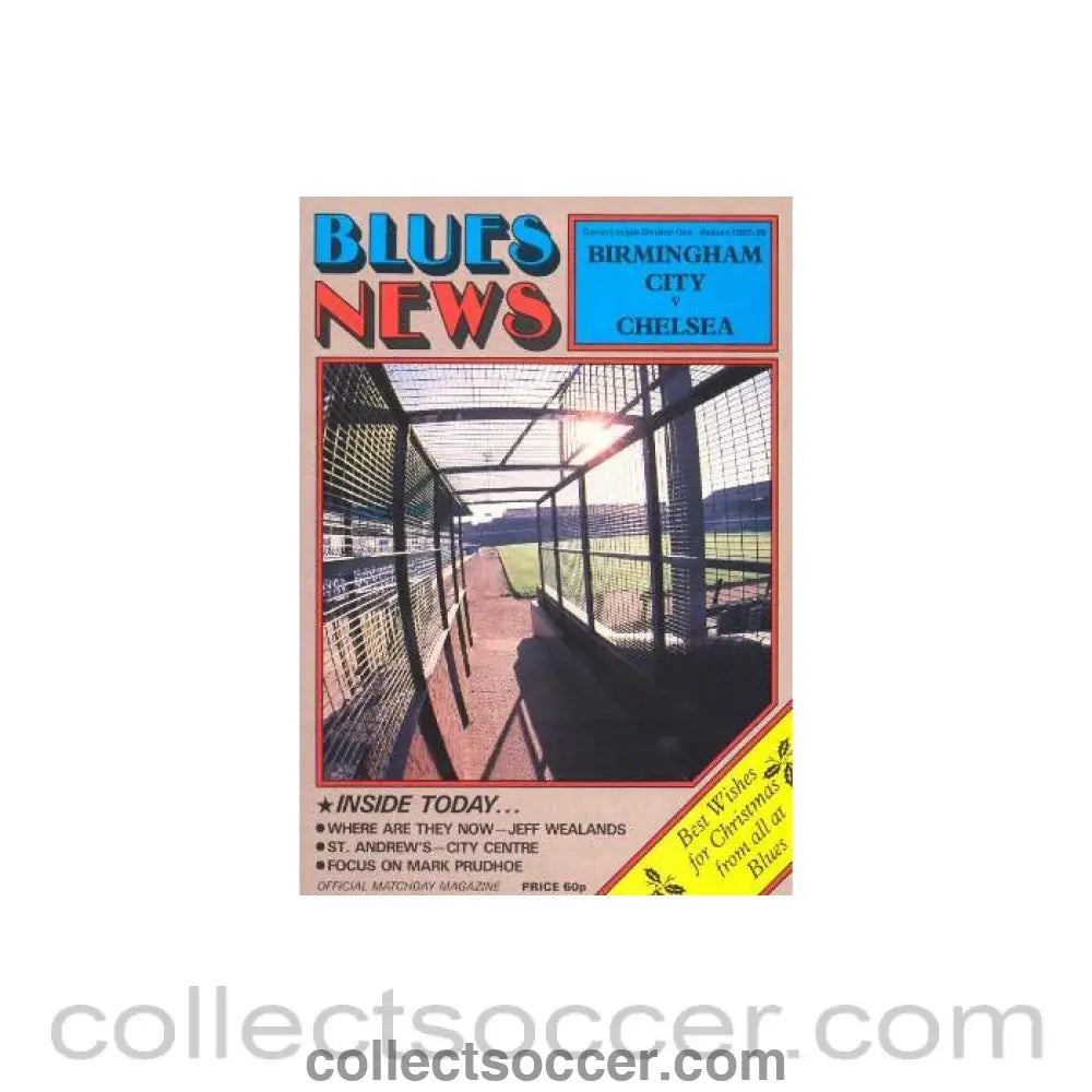 1985 - Birmingham City vChelsea official programme 1985-86