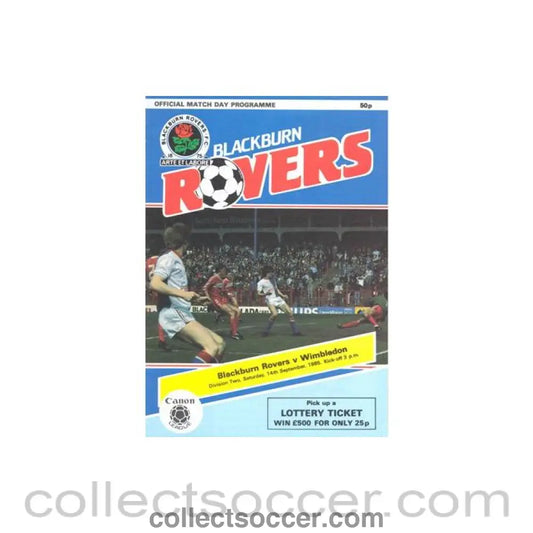 1985 - Blackburn Rovers v Wimbledon official programme 14/09/1985 Canon League