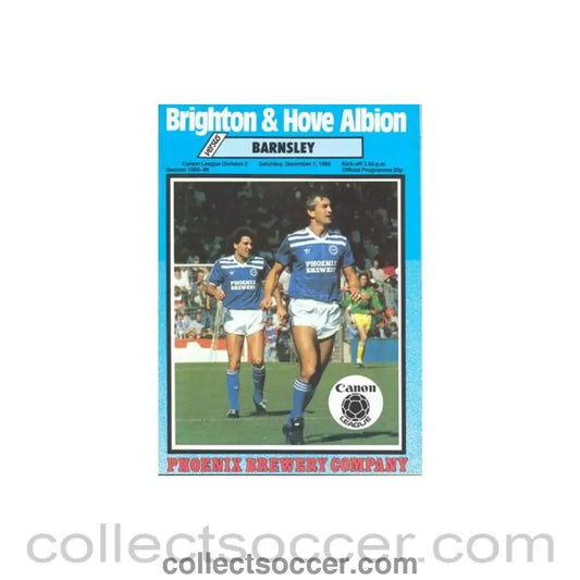 1985 - Brighton & Hove Albion v Barnsley official programme 07/12/1985 Canon League