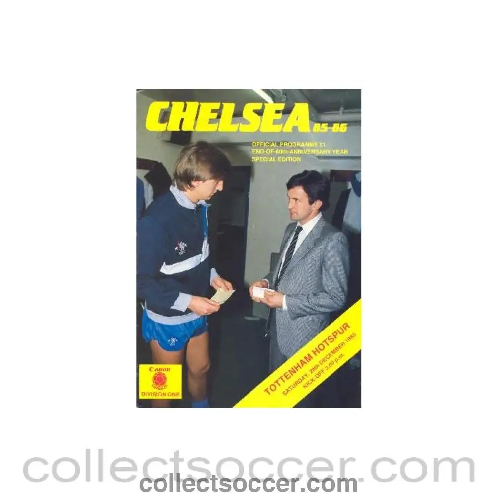 1985 - Chelsea v Tottenham Hotspur official programme 28/12/1985 - Collect Soccer