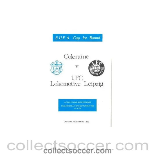 1985 - Coleraine v Lokomotive Leipzig official programme 18/09/1985 UEFA Cup - Collect Soccer
