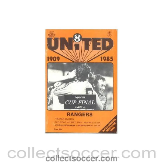1985 - Dundee United v Glasgow Rangers official programme 04/05/1985 Premier Division - Collect Soccer