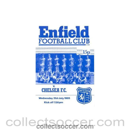 1985 - Enfield vChelsea XI official programme 31/07/1985 - Collect Soccer