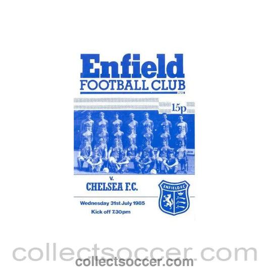 1985 - Enfield vChelsea XI official programme 31/07/1985
