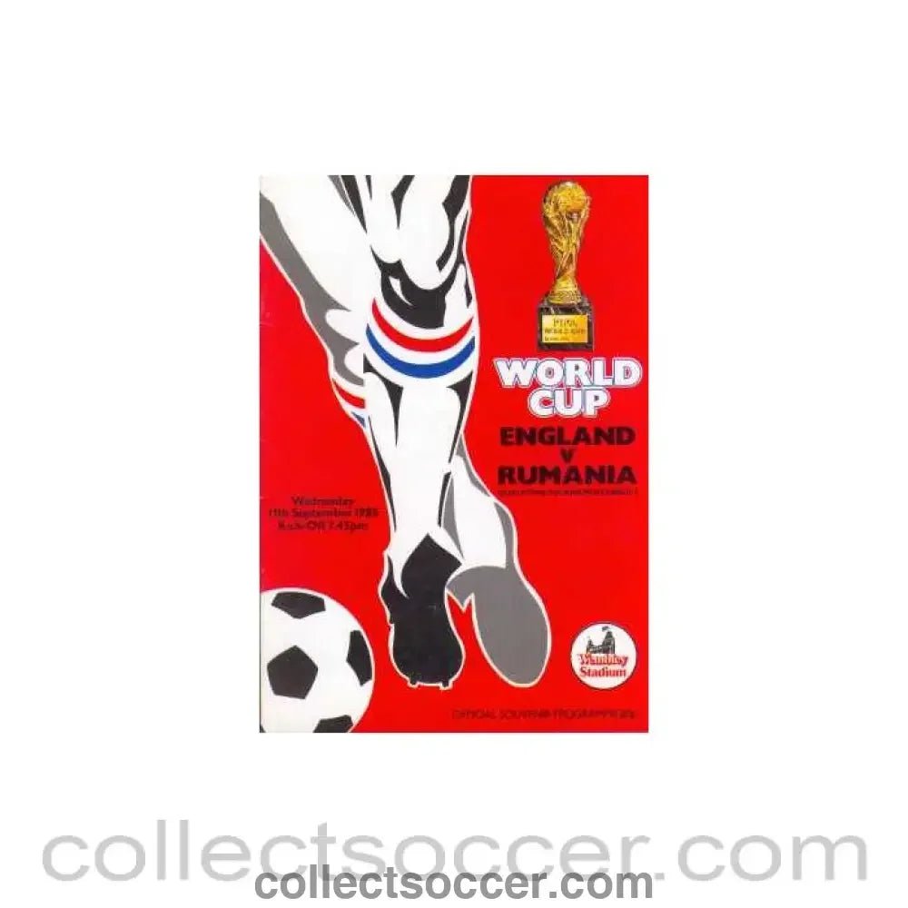 1985 England V Rumaina Programme 11/09/1985 - Collect Soccer