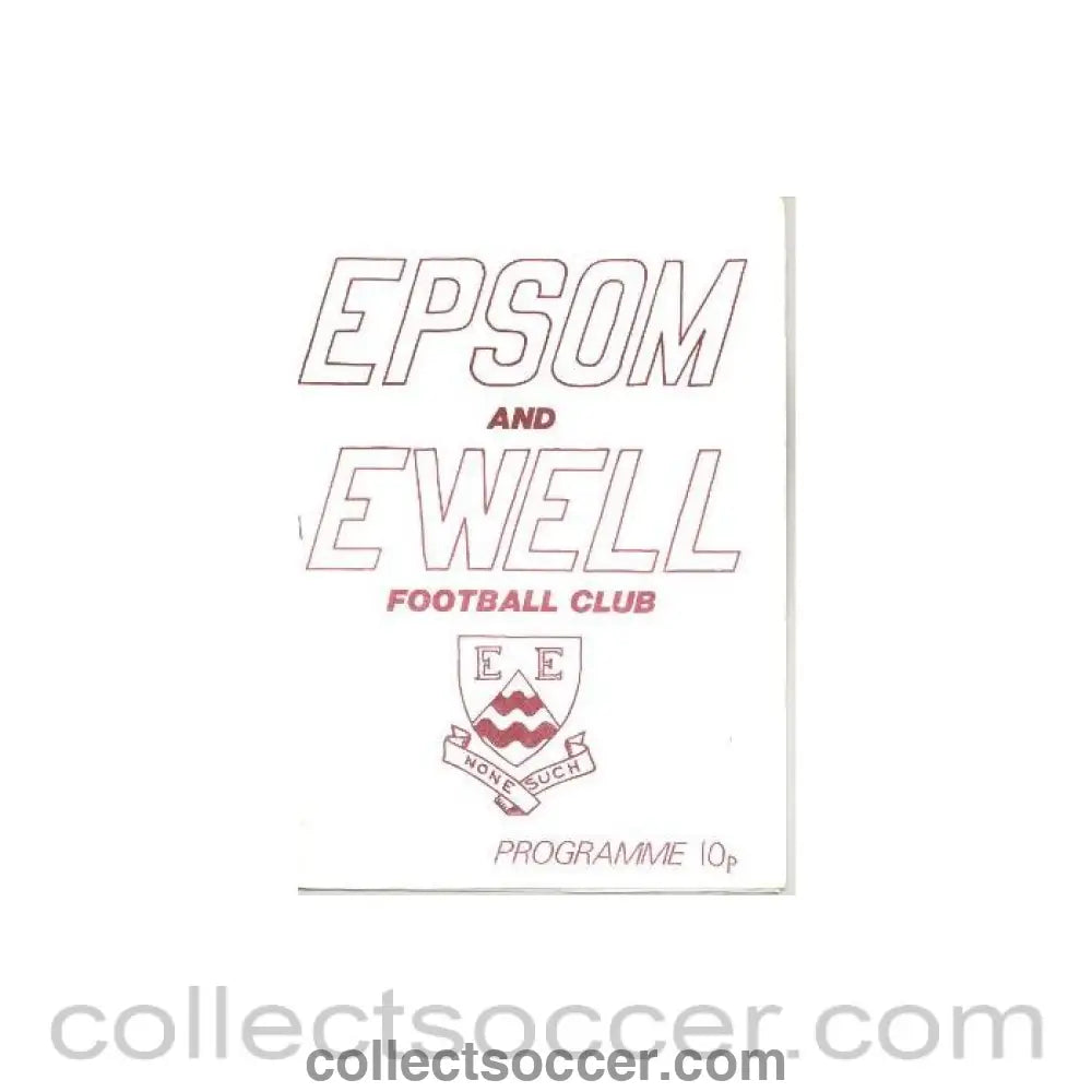 1985 - Epsom and Ewell vChelsea XI official programme 03/08/1985