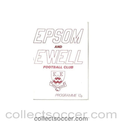 1985 - Epsom and Ewell vChelsea XI official programme 03/08/1985