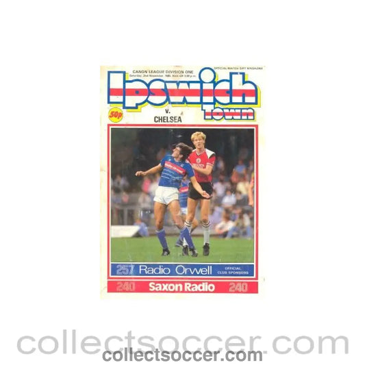 1985 - Ipswich Town vChelsea official programme 02/11/1985