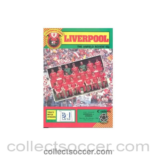1985 - Liverpool v Arsenal official programme 09/02/1985 - Collect Soccer
