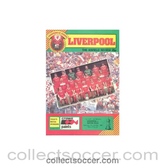 1985 - Liverpool v Aston Villa official programme 05/01/1985 - Collect Soccer