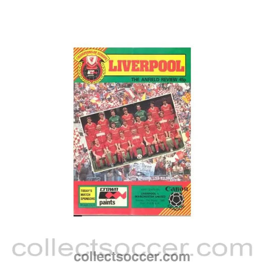 1985 - Liverpool v Manchester United official programme 31/03/1985 - Collect Soccer