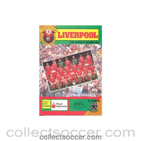1985 - Liverpool v Norwich City official programme 19/01/1985 - Collect Soccer