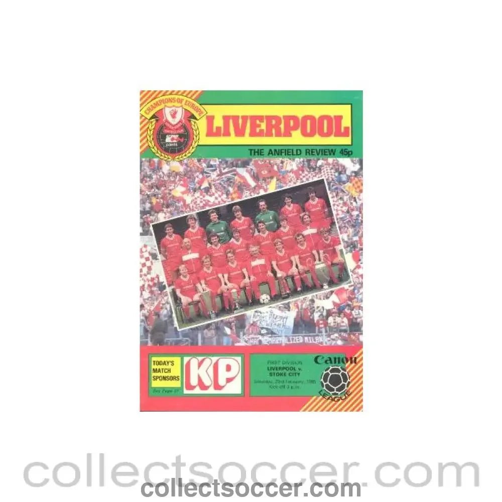 1985 - Liverpool v Stoke City official programme 23/02/1985 - Collect Soccer
