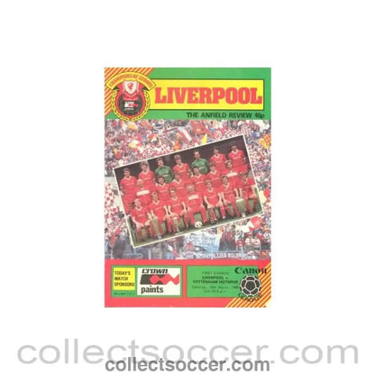 1985 - Liverpool v Tottenham Hotspur official programme 16/03/1985 - Collect Soccer