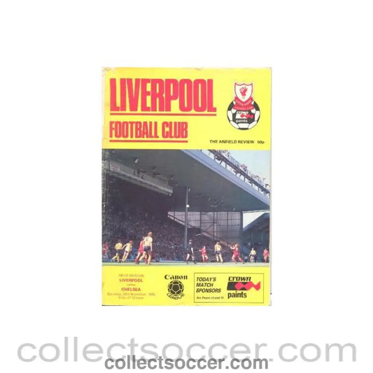 1985 - Liverpool vChelsea official programme 30/11/1985 Canon League, reduced price - Collect Soccer