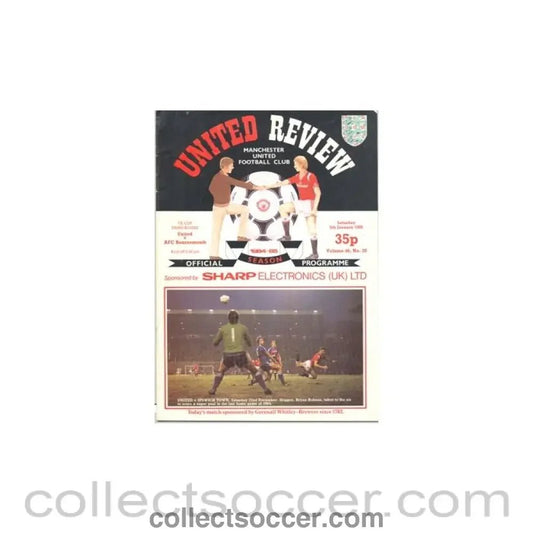 1985 - Manchester United v Bournemouth official programme 05/01/1985 - Collect Soccer