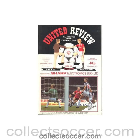 1985 - Manchester United v Queen's Park Rangers official programme 12/10/1985 - Collect Soccer
