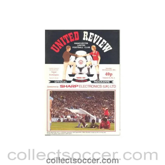 1985 - Manchester United v Southampton official programme 28/09/1985 - Collect Soccer