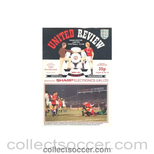 1985 - Manchester United v West Ham United official programme 09/03/1985 - Collect Soccer