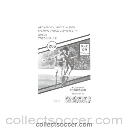1985 - Marsh Town United vChelsea official programme 31/07/1985 - Collect Soccer