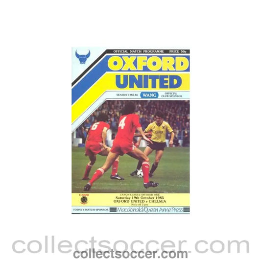 1985 - Oxford United vChelsea official programme 19/10/1985