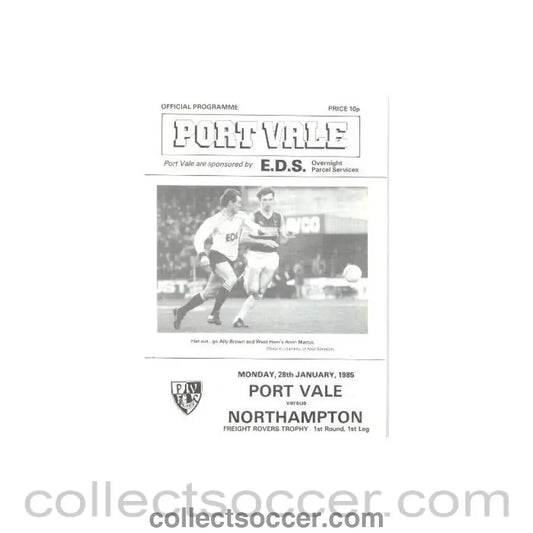 1985 - Port Vale v Nothampton official programme 28/01/1985 - Collect Soccer