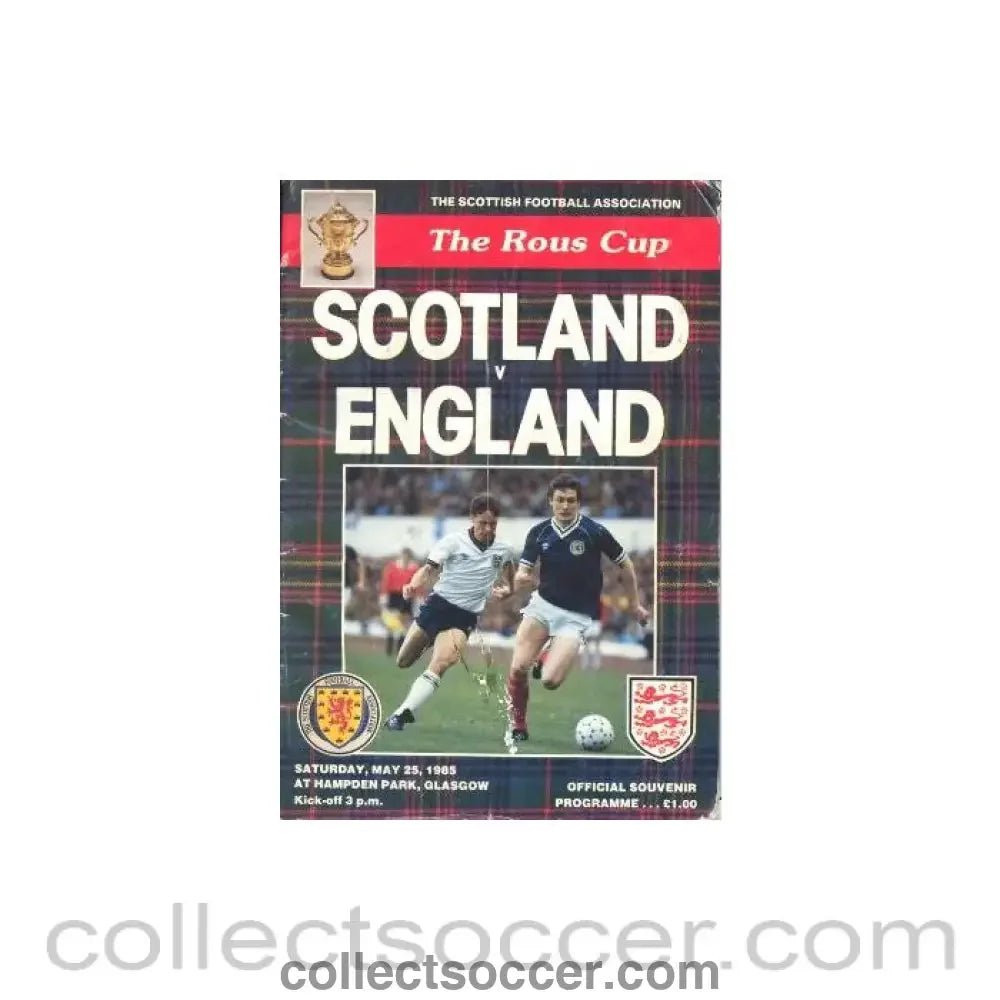 1985 Scotland v England official programme 25/05/1985 - Collect Soccer