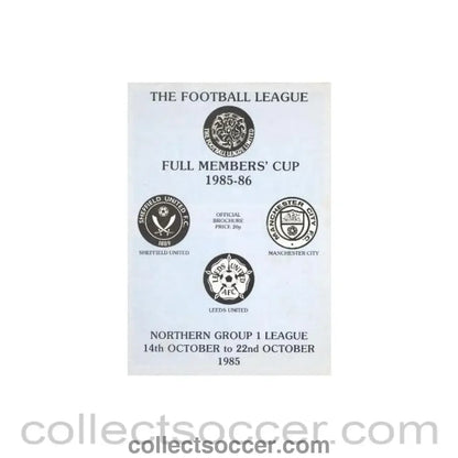 1985 - Sheffield United Manchester City and Leeds United official brochure 14-22/10/1985 The Football League Full