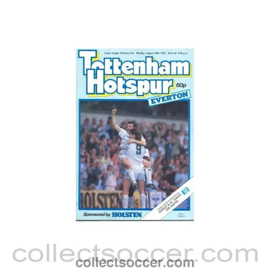 1985 - Tottenham Hotspur v Everton official programme 26/08/1985 Canon League - Collect Soccer