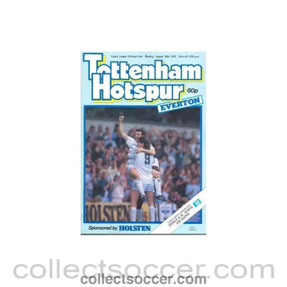 1985 - Tottenham Hotspur v Everton official programme 26/08/1985 Canon League - Collect Soccer