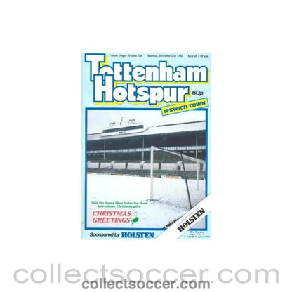 1985 - Tottenham Hotspur v Ipswich Town official programme 21/12/1985 Canon League - Collect Soccer