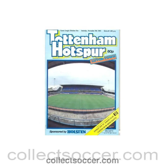 1985 - Tottenham Hotspur v Luton Town official programme 09/11/1985 Canon League - Collect Soccer