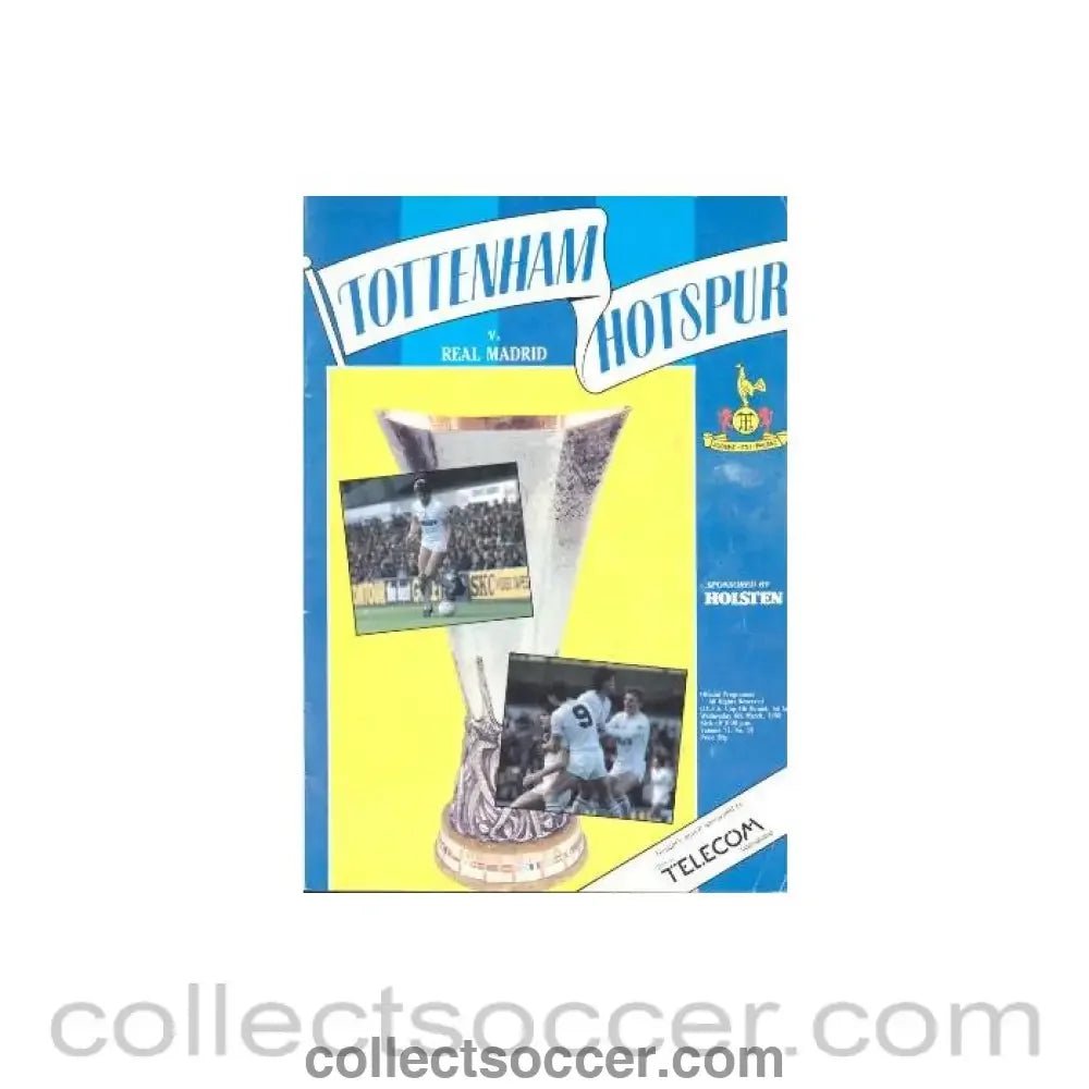 1985 - Tottenham Hotspur v Real Madrid official programme 06/03/1985 UEFA Cup - Collect Soccer
