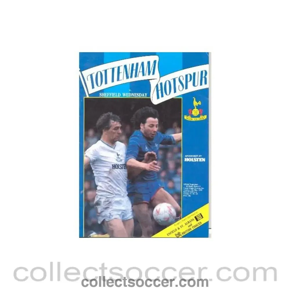 1985 - Tottenham Hotspur v Sheffield Wednesday official programme 14/05/1985 Canon League - Collect Soccer