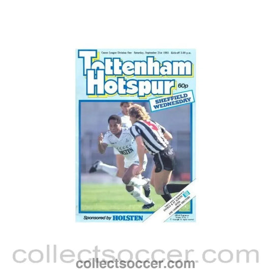1985 - Tottenham Hotspur v Sheffield Wednesday official programme 21/09/1985 Canon League - Collect Soccer