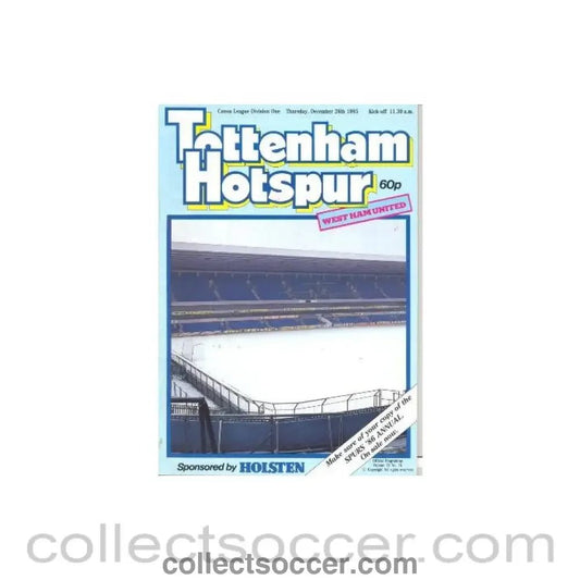 1985 - Tottenham Hotspur v West Ham United official programme 26/12/1985 Canon League - Collect Soccer