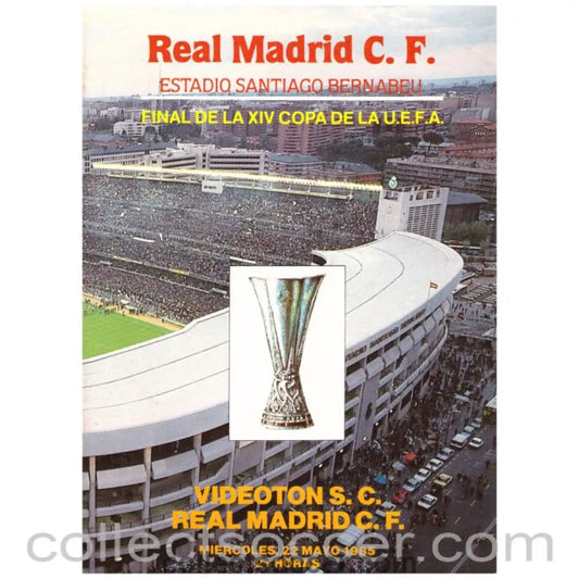1985 UEFA Cup Final Programme Real Madrid v Videoton - Collect Soccer