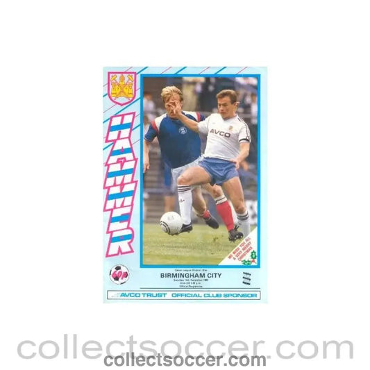 1985 - West Ham United v Birmingham City official programme 14/12/1985 - Collect Soccer