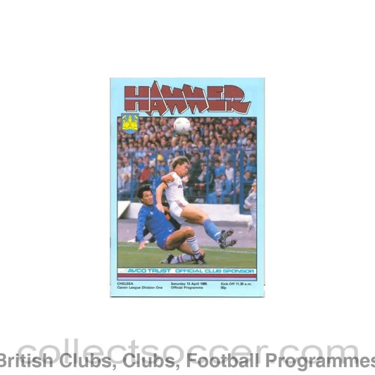 1985 - West Ham United vChelsea official programme 13/04/1985
